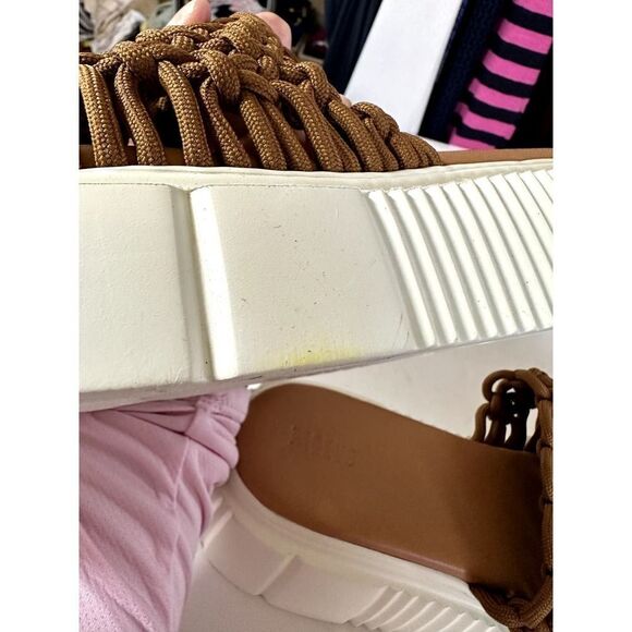 ANTHROPOLOGIE MAEVE Women's Crochet Platform Slides Brown Size 39/8 - Picture 9 of 14